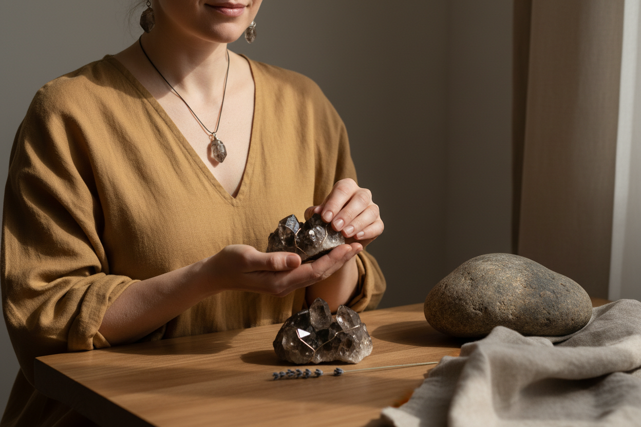 Rauchquarz – Naturbelassener Edelstein · Schutz & Erdung