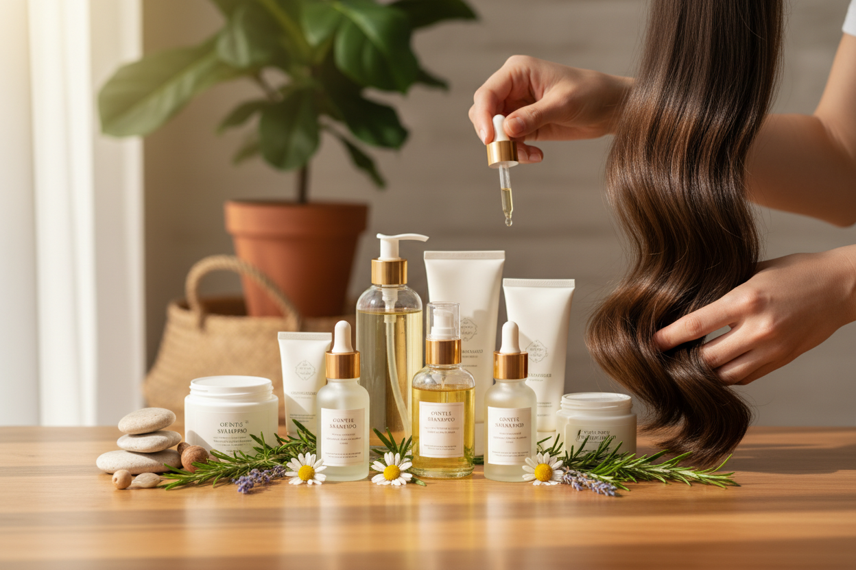 Natürliche Haarpflege – Öle, Seren & sanfte Pflege