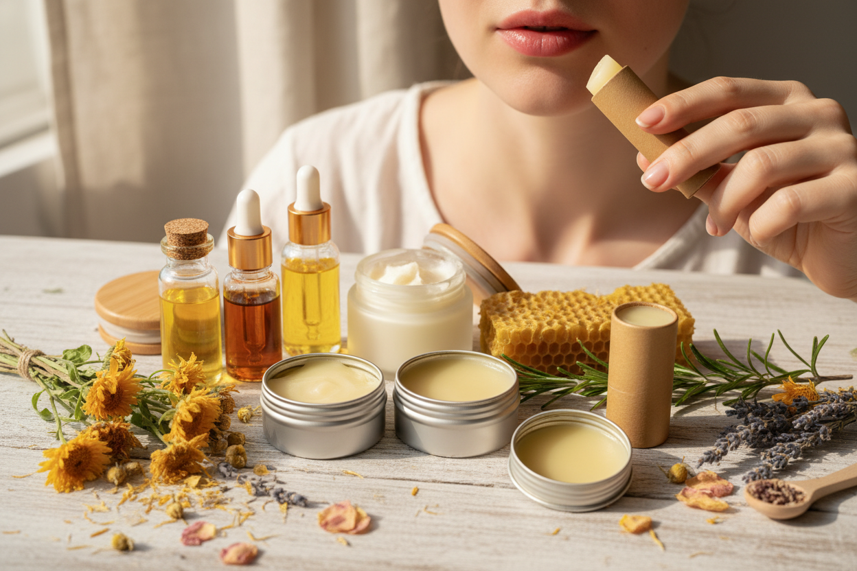 Natürliche Lippenpflege – Öle, Buttern & Balsame für weiche Lippen
