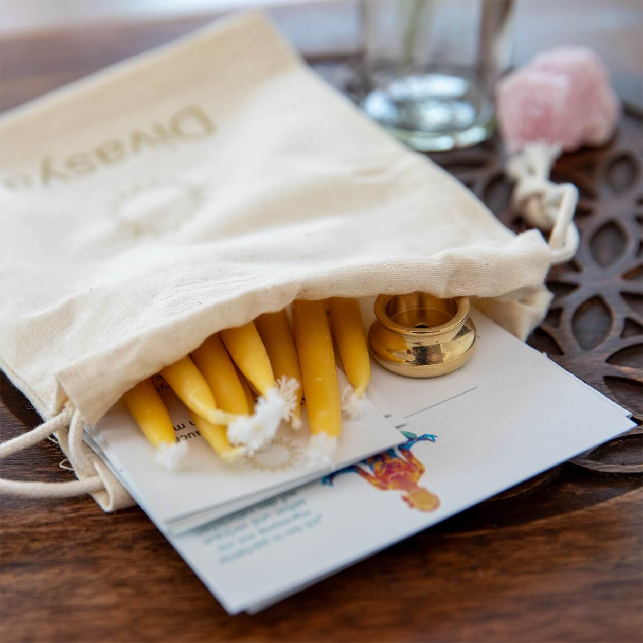 20-Minuten-Kerzen mit Affirmationen – Ritual-Set aus Bienenwachs · Erdung & Innere Stärke