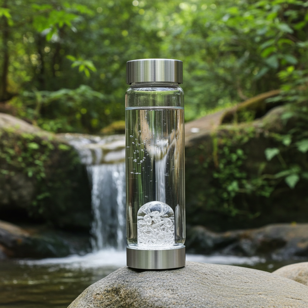 Trinkflasche ViA | DIAMONDS – Diamantsplitter (4 ct.) · Bergkristall (500 ml)