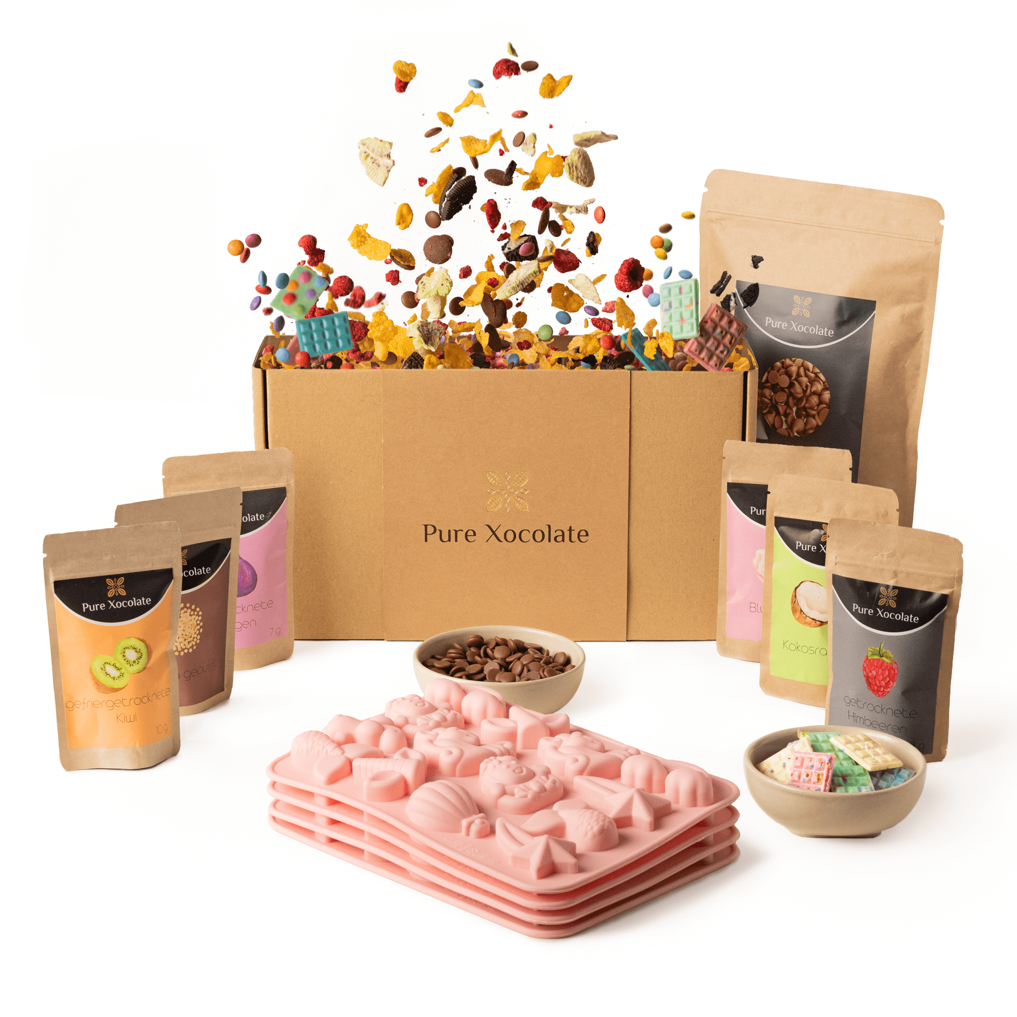 DIY Schokoladen-Set für Kinder – 4er Einhorn-Partyset (mit/ohne Schokolade)