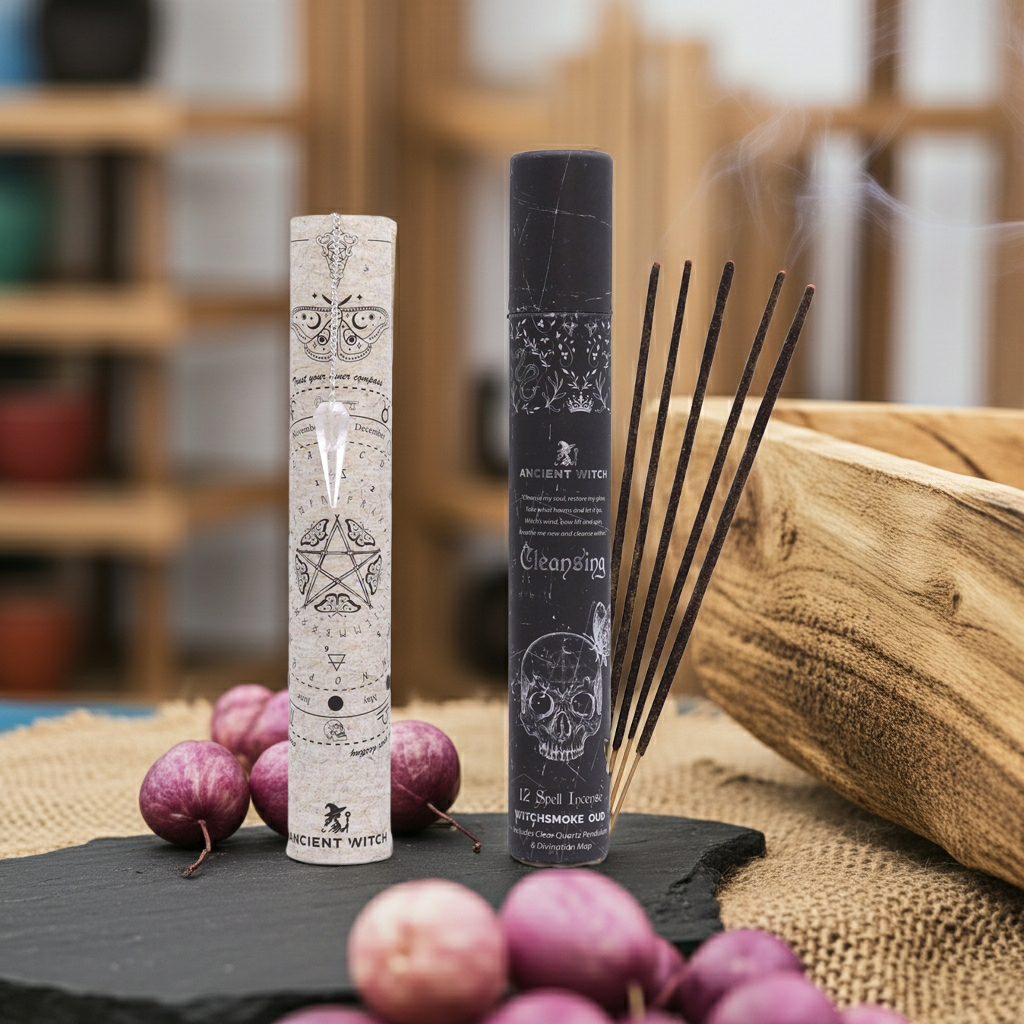 Uralter Hexenzauber – Weihrauch „Reinigung“ mit Bergkristall-Pendel