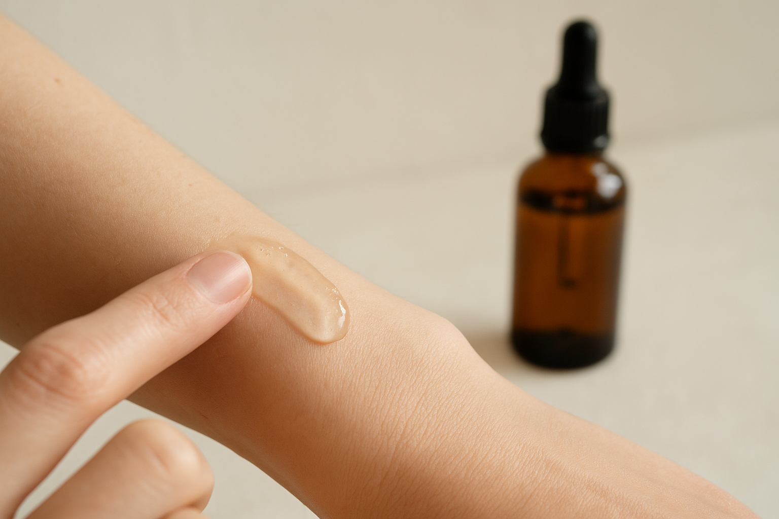 Aloe Vera Gel wird auf die Haut aufgetragen – kühlendes After-Sun-Gel.