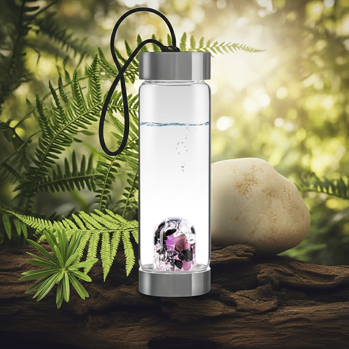 Trinkflasche ViA | GUARDIAN – Schwarzer Turmalin · Amethyst · Bergkristall (500 ml)