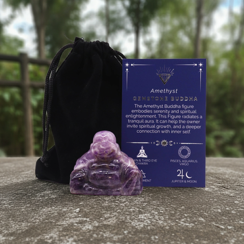Edelsteinfigur „Großer Buddha“ – Amethyst (ca. 50×40×20 mm)