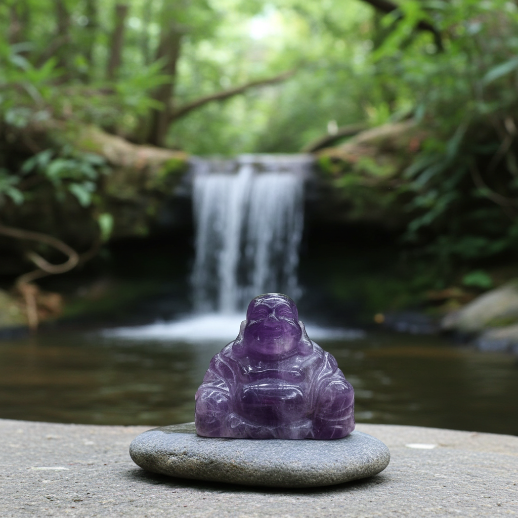 Edelsteinfigur „Großer Buddha“ – Amethyst (ca. 50×40×20 mm)