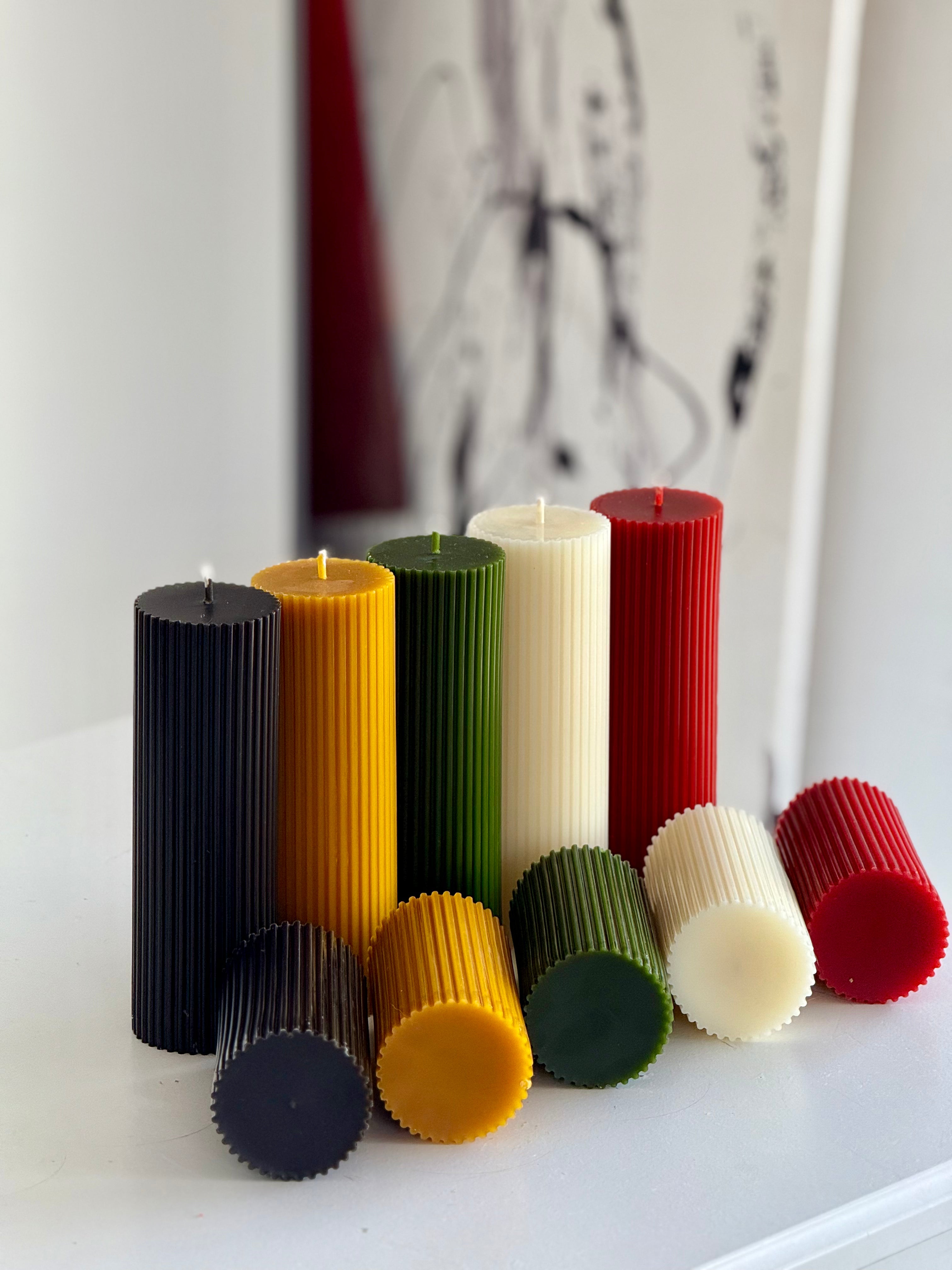 Adventskerzen aus reinem Bienenwachs – Handgegossen (4er-Set)
