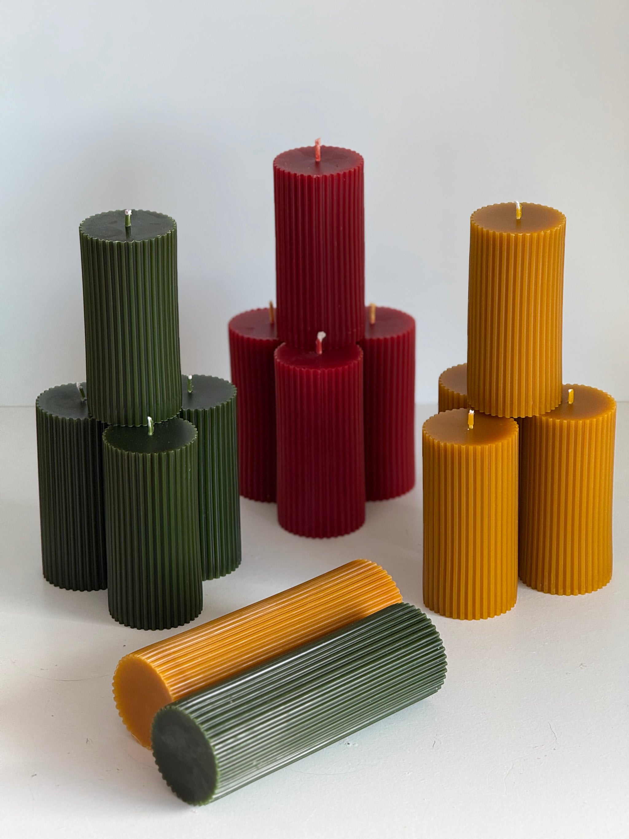 Adventskerzen aus reinem Bienenwachs – Handgegossen (4er-Set)