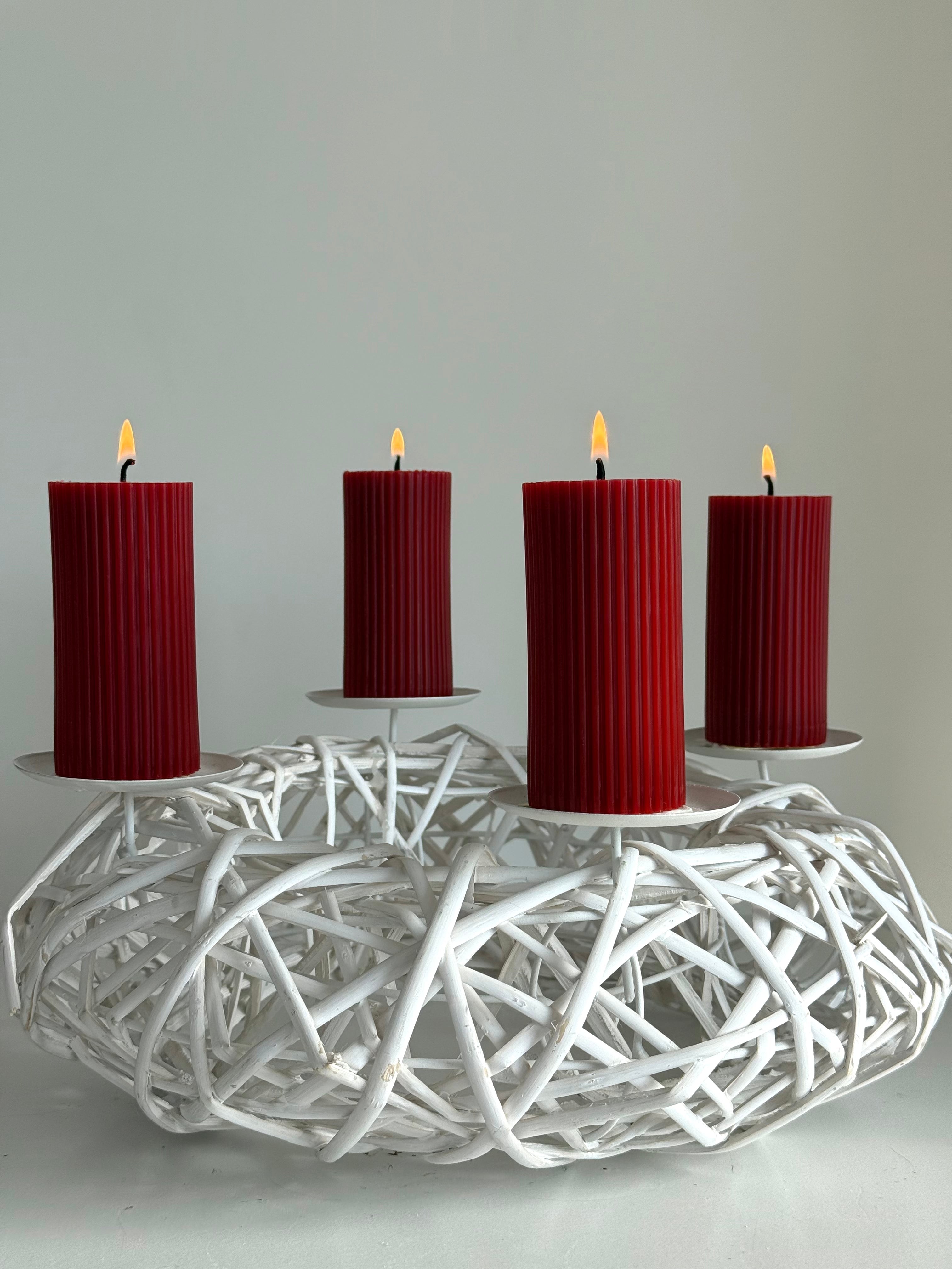 Adventskerzen aus reinem Bienenwachs – Handgegossen (4er-Set)