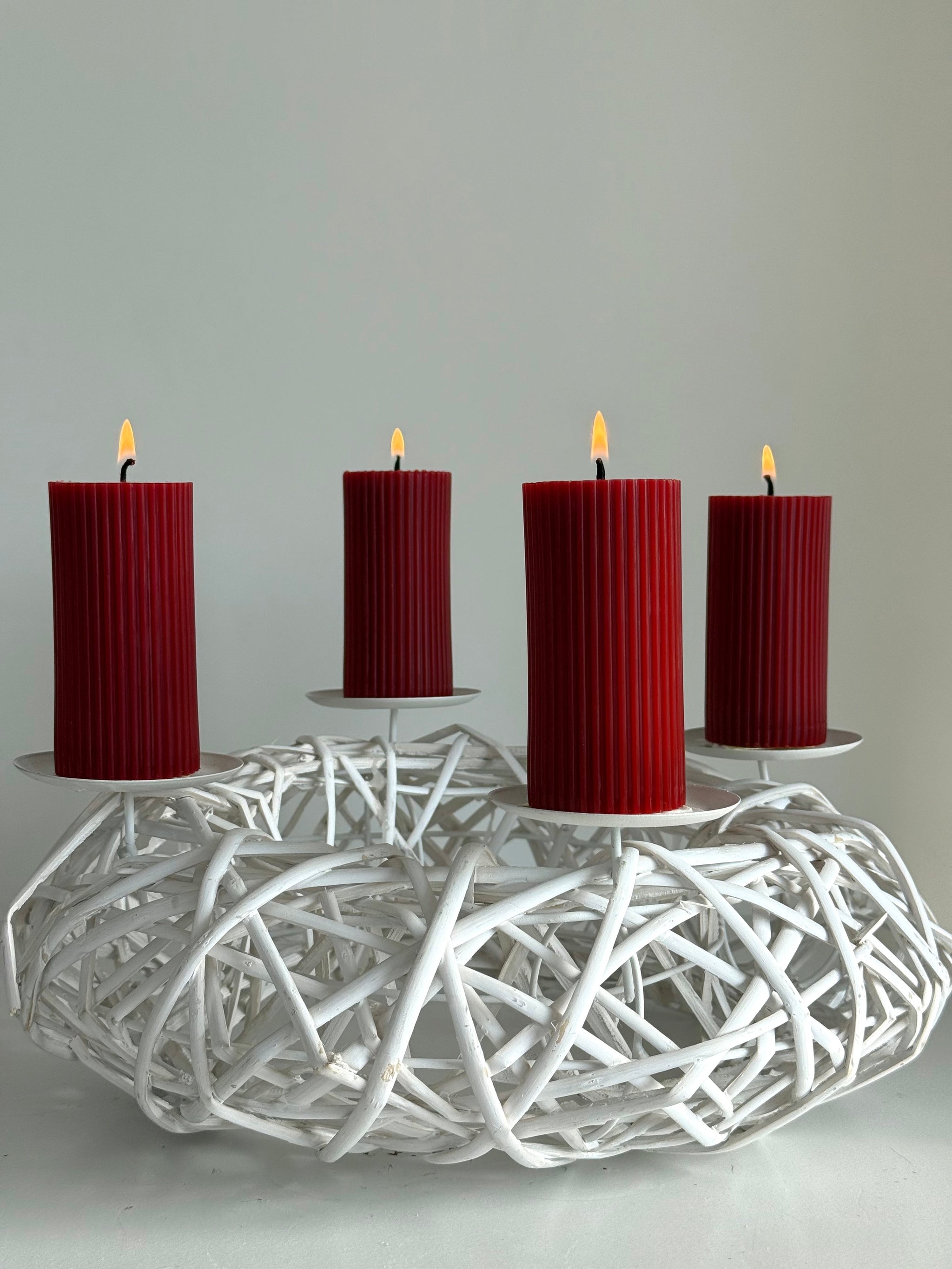 Adventskerzen aus reinem Bienenwachs – Handgegossen (4er-Set)