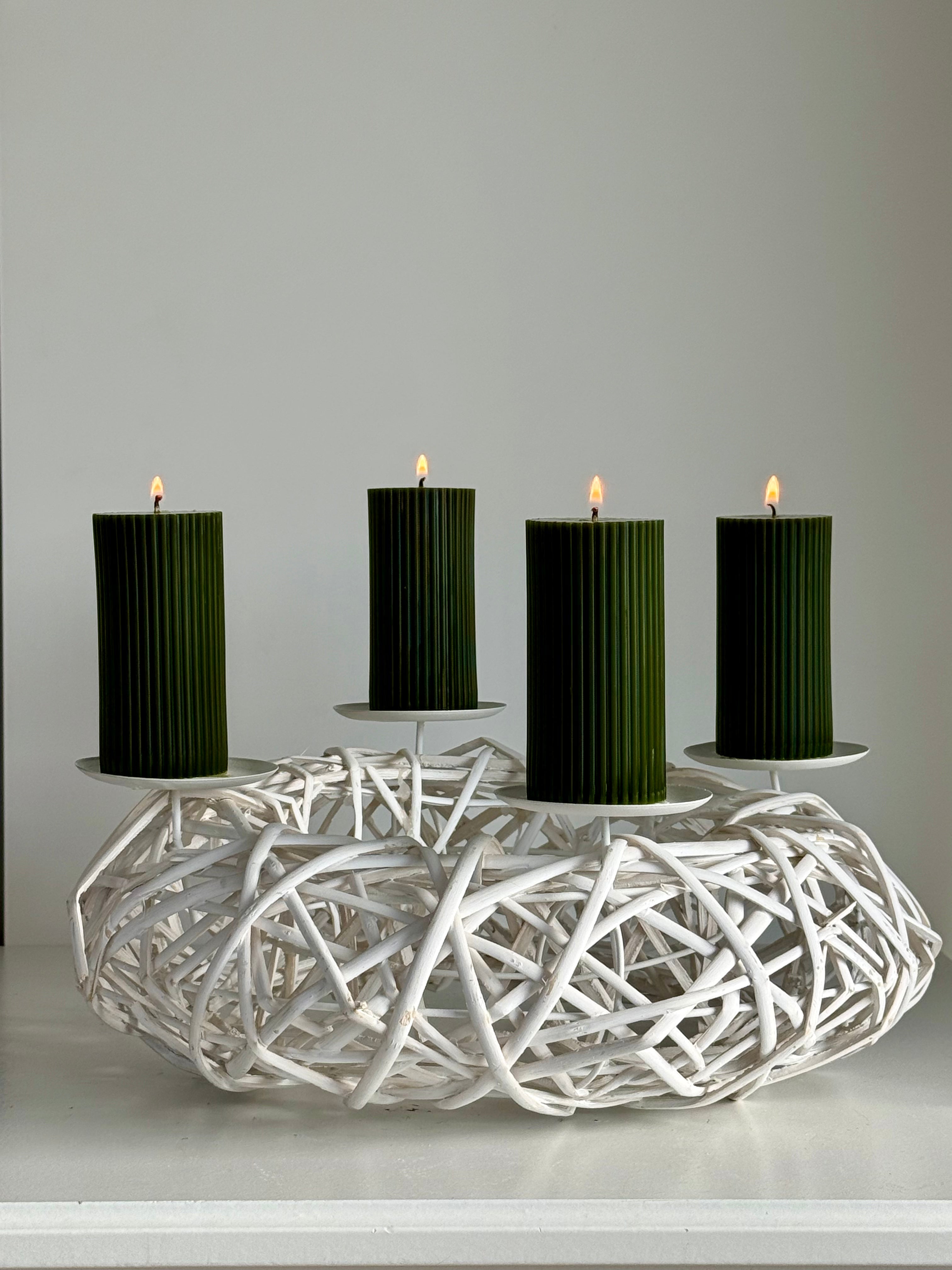 Adventskerzen aus reinem Bienenwachs – Handgegossen (4er-Set)