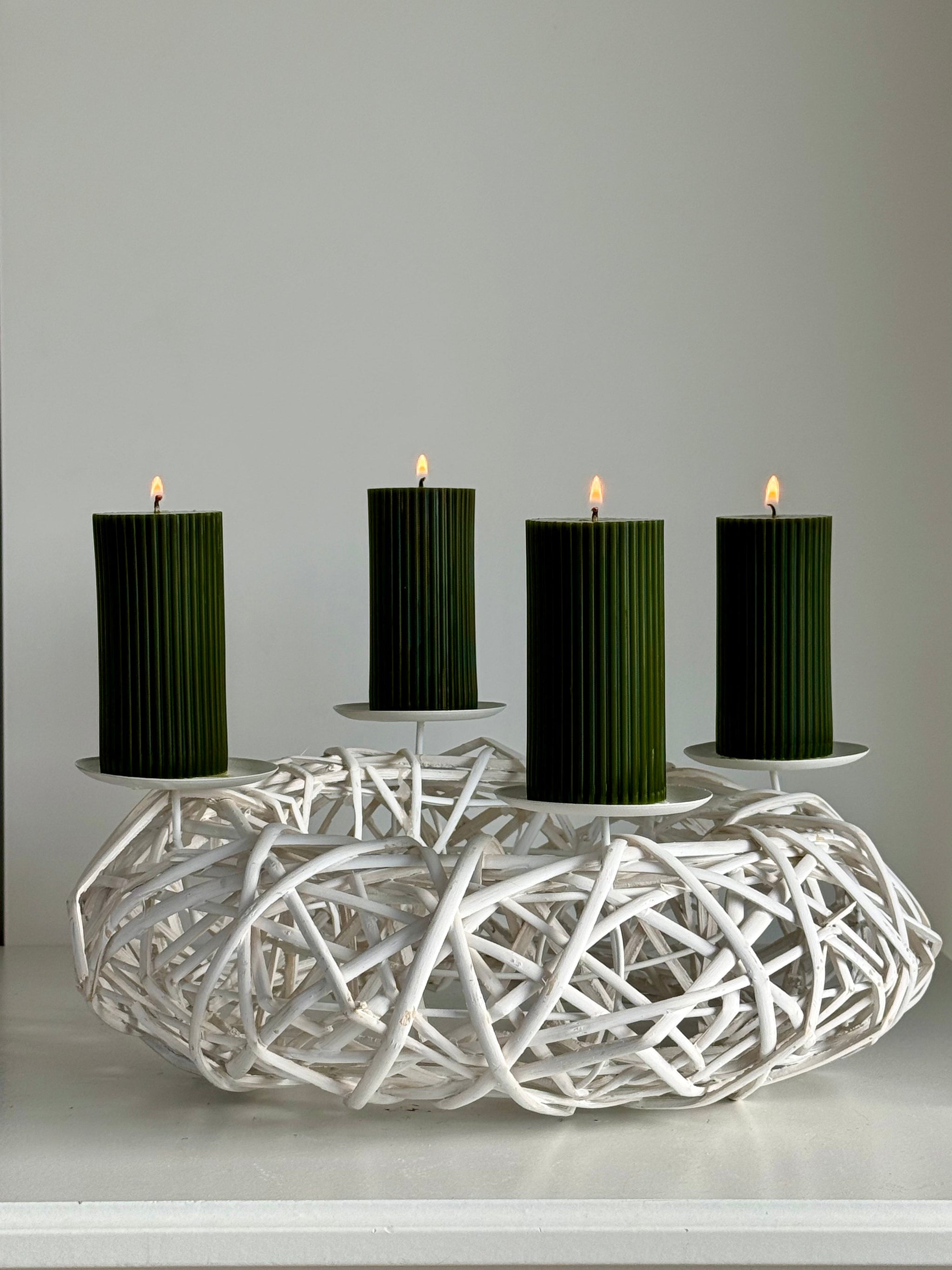 Adventskerzen aus reinem Bienenwachs – Handgegossen (4er-Set)