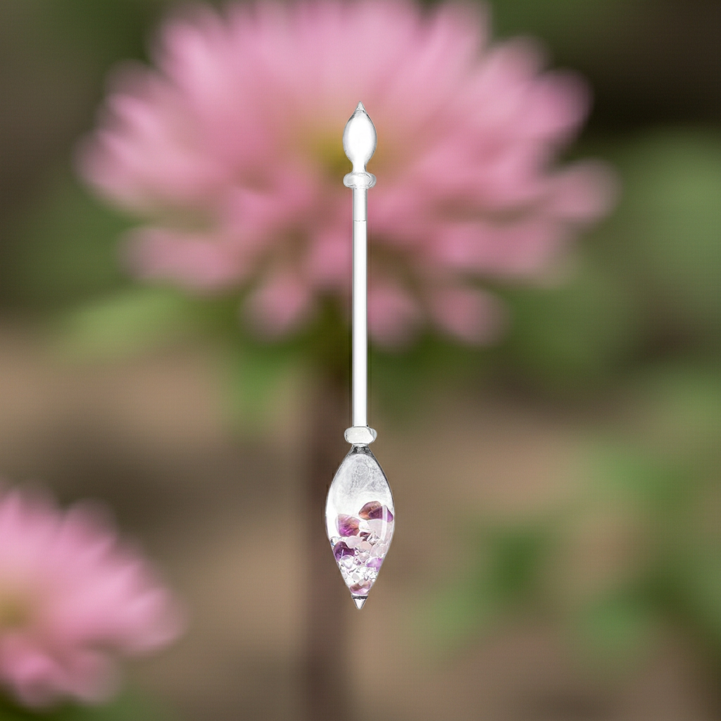 Edelsteinstab | WELLNESS - Ruhe, Herz & Klarheit (Amethyst – Rosenquarz – Bergkristall)