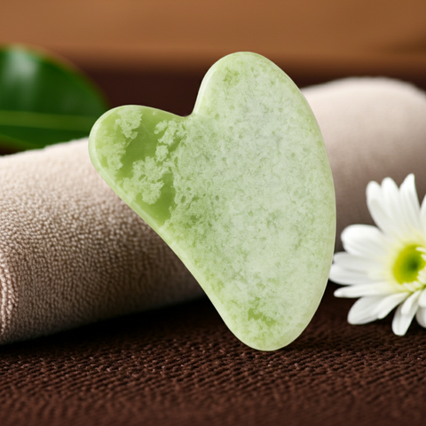 Grüner Jade Gua Sha (Xiuyan Jade) – Gesichtsmassage & Lymphdrainage