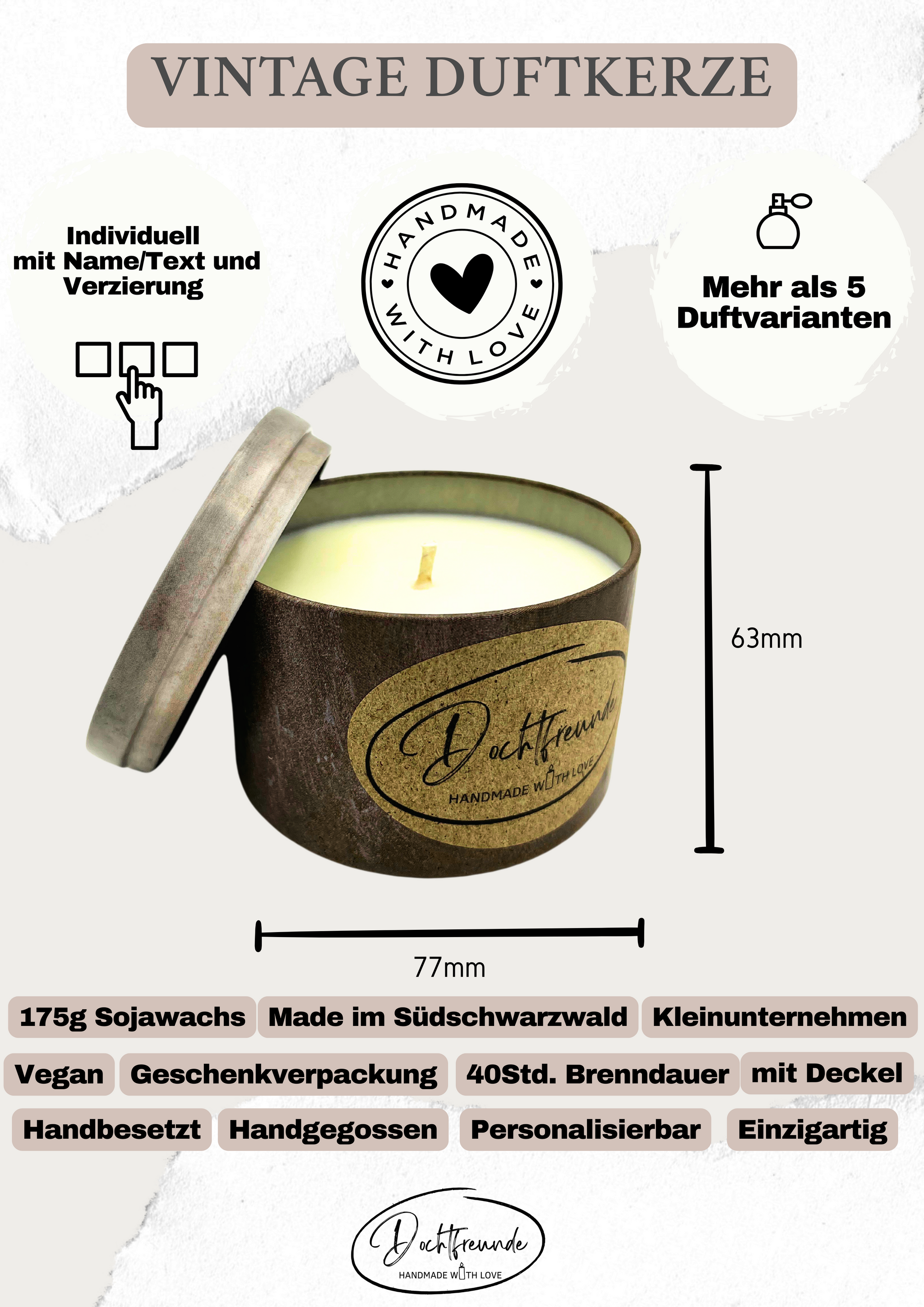 Sternzeichen Duftkerze · Skorpion (23.10–21.11) – Handgemacht aus Sojawachs · Astrologie & Rituale