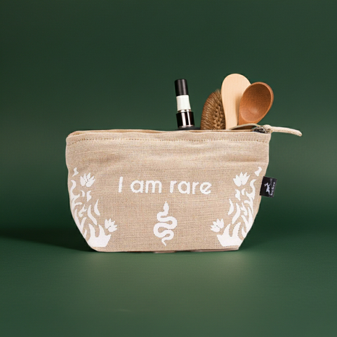 Hop Hare Beutel –  „I am rare" – nachhaltiger Juco-Beutel (19 × 12 × 4,5 cm)