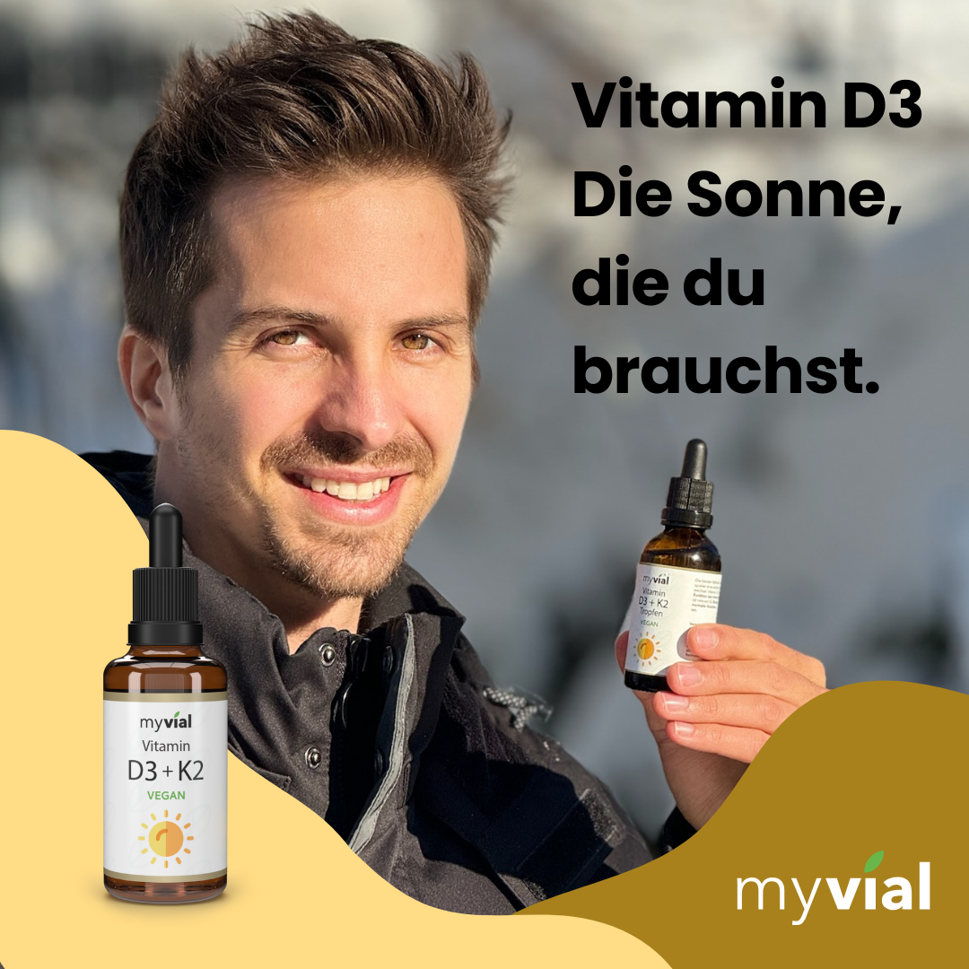 Vitamin D3 + K2 Tropfen (vegan) – Knochen, Muskeln & Immunsystem