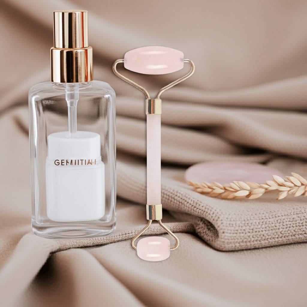 Edelstein Gesichtsroller – Rosenquarz (groß) - Sanfte Gesichtsmassage & harmonisierende Pflege