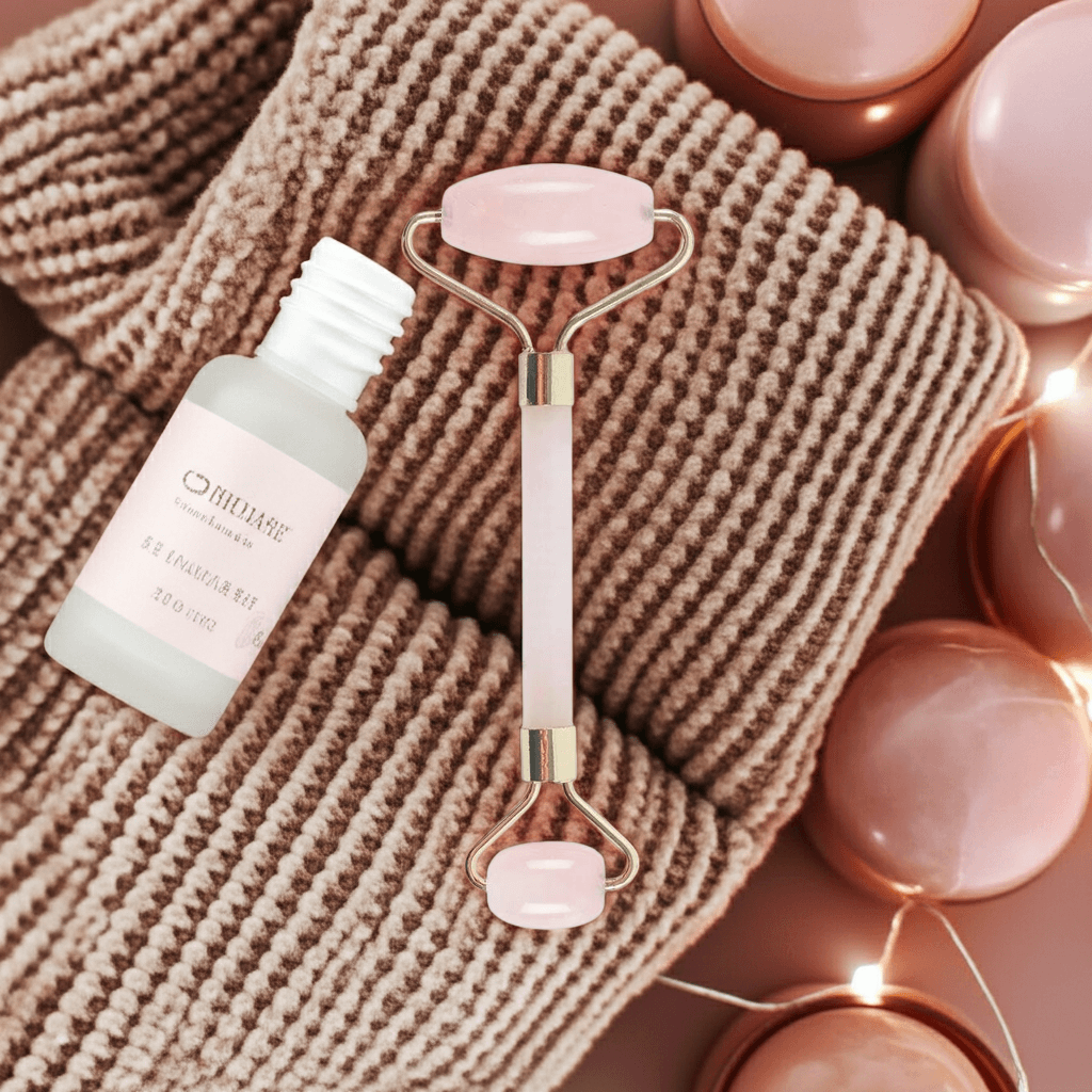 Edelstein Gesichtsroller – Rosenquarz (groß) - Sanfte Gesichtsmassage & harmonisierende Pflege