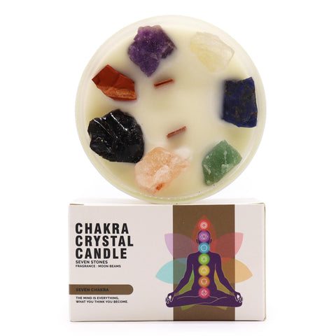 Große Chakra Kristallkerze – Sieben Chakra, 640 g