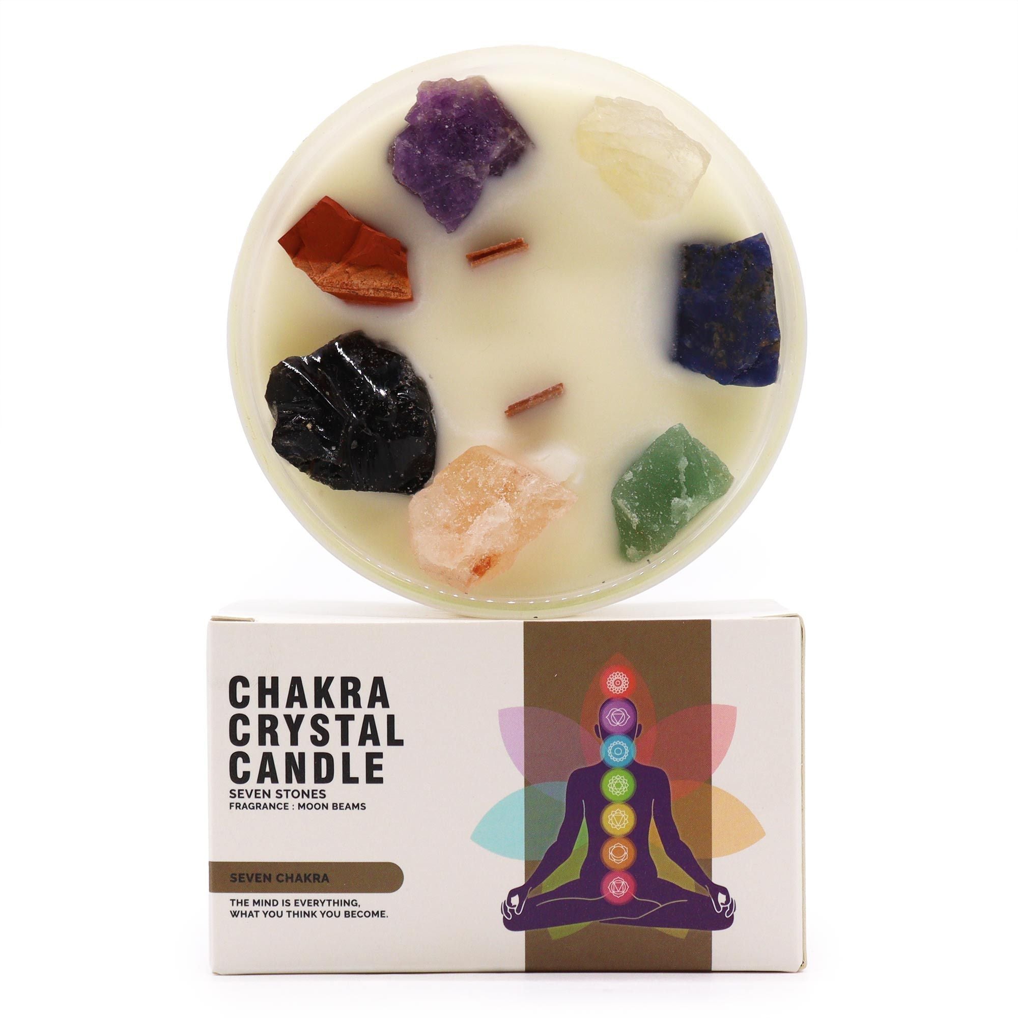Große Chakra Kristallkerze – Sieben Chakra, 640 g