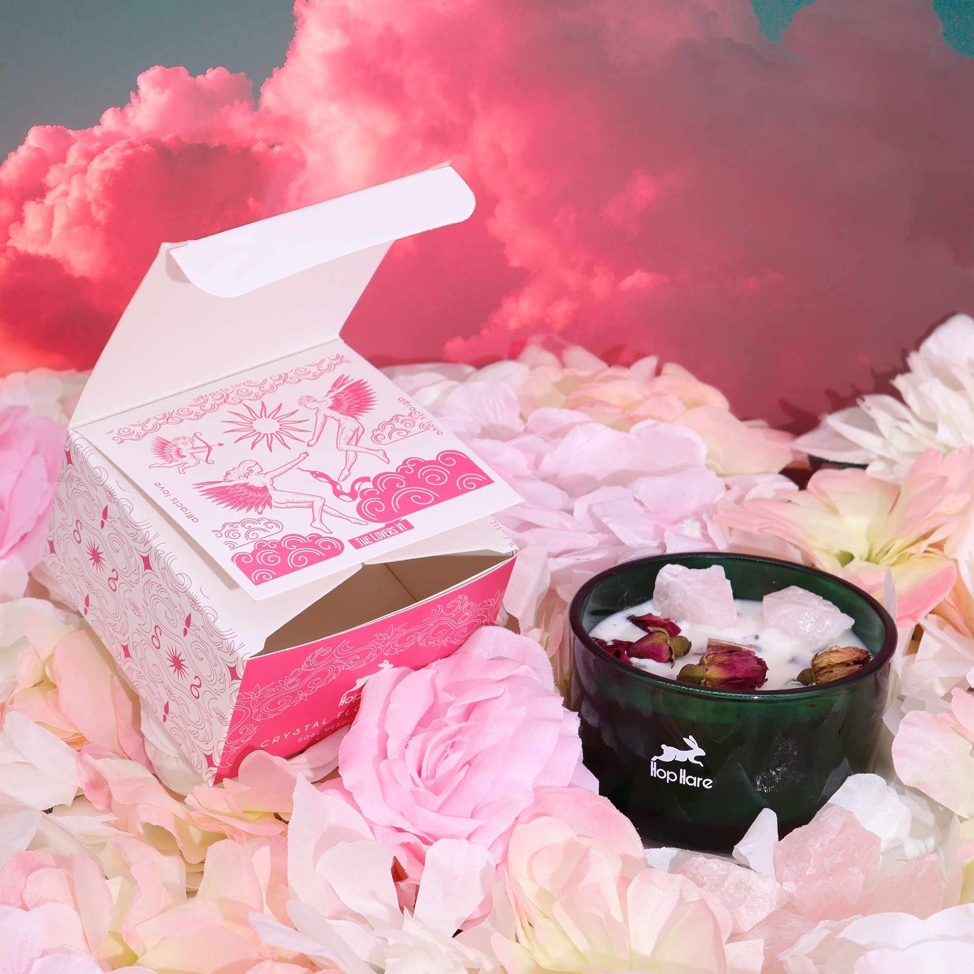 Hop Hare Kristall Magische Blume Kerze – Die Liebenden, 330 g