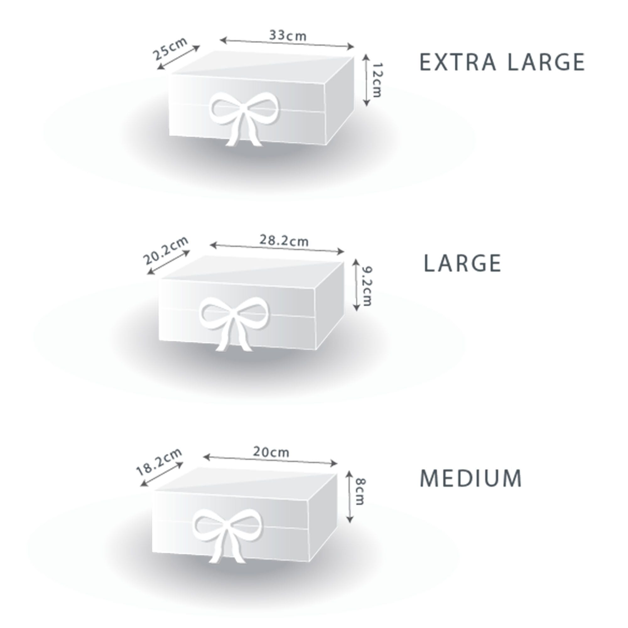 Flache Packung Geschenkbox – Groß (28,2 × 20,2 × 9,2 cm) – Schwarz