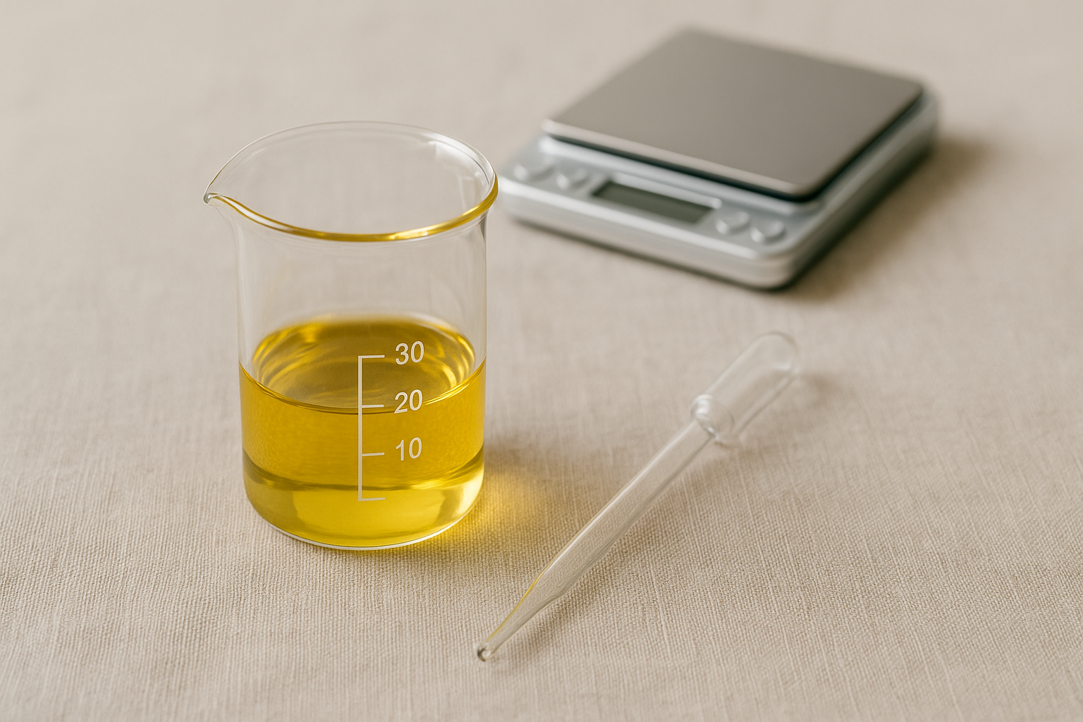 Baobaböl als Ölphase im Becherglas – bereit für DIY-Cremes & Balsame