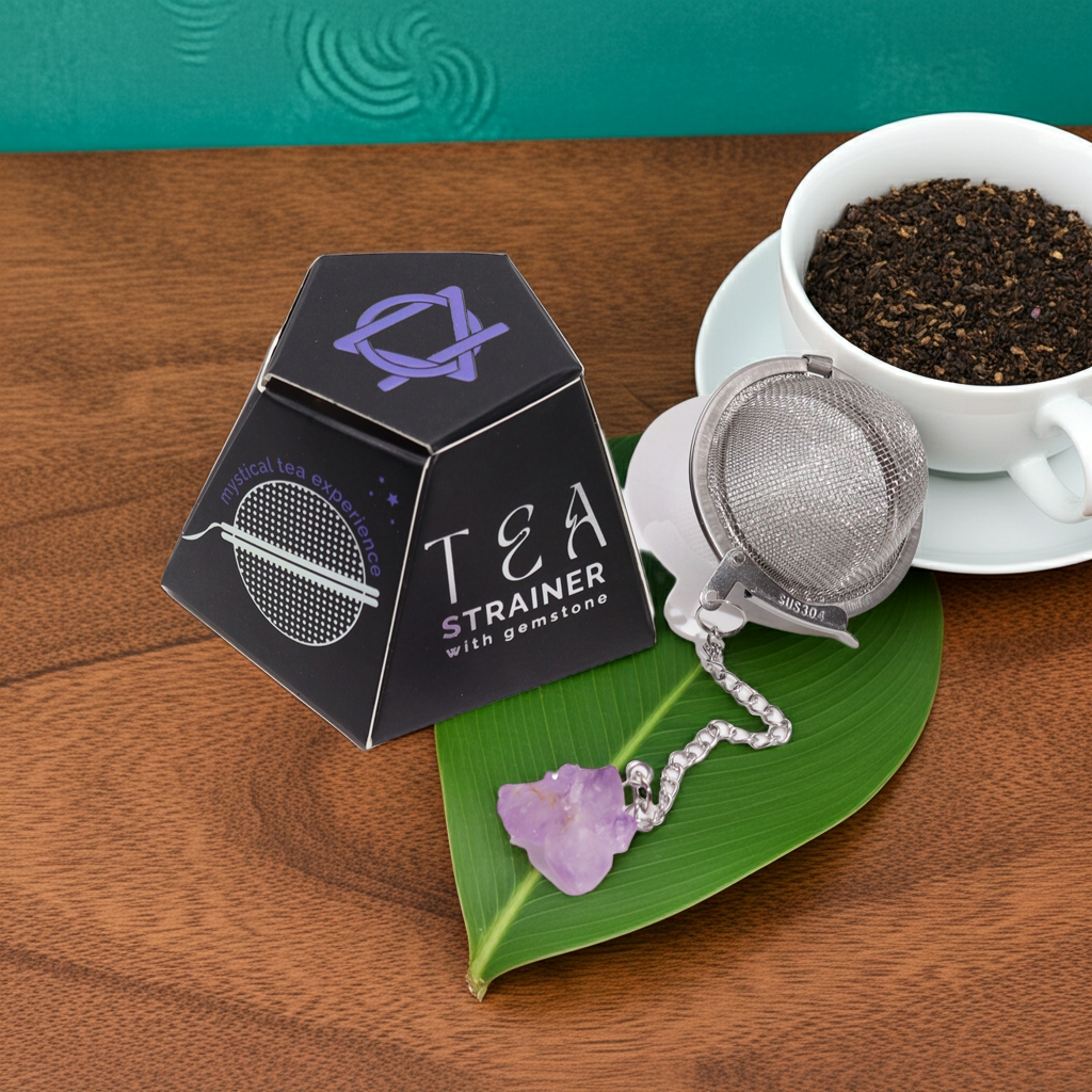 Rohkristall-Edelstein-Teesieb – Amethyst-Cluster