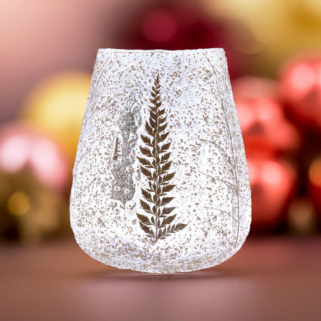 Botanical Kerzenritual-Set „Pino“ – Kerzenpulver Red + Blumenglas-Schale aus recyceltem Glas