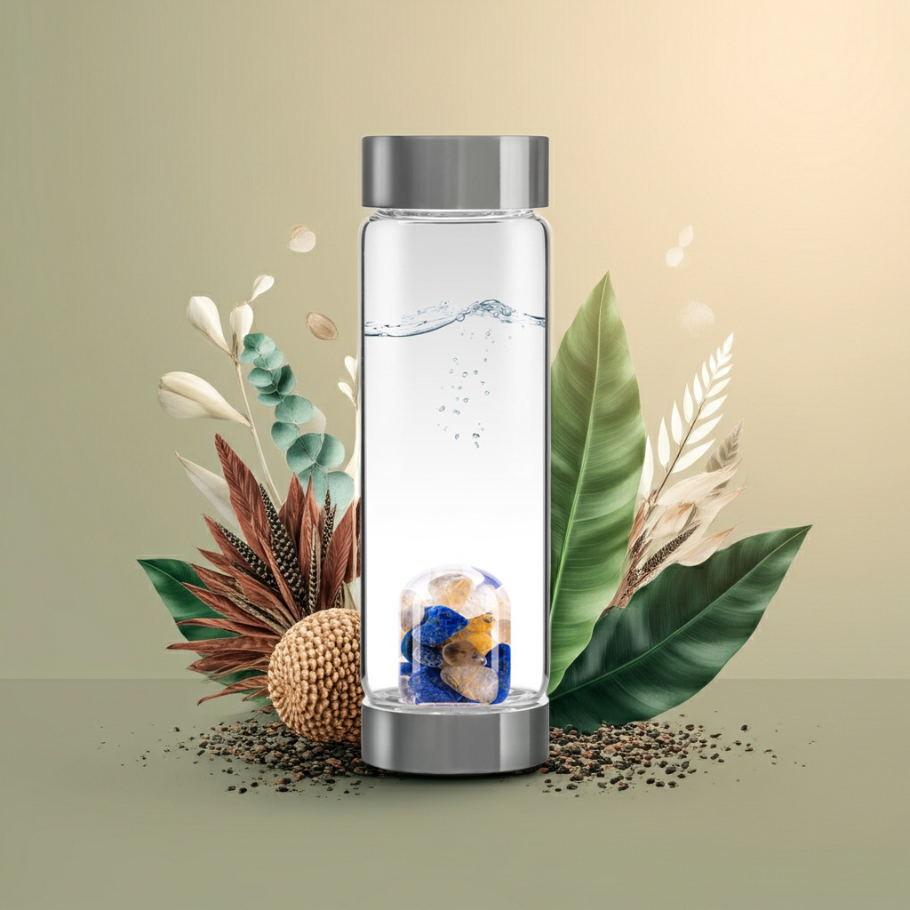 Trinkflasche ViA | INSPIRATION – Lapislazuli · Rutilquarz (500 ml)