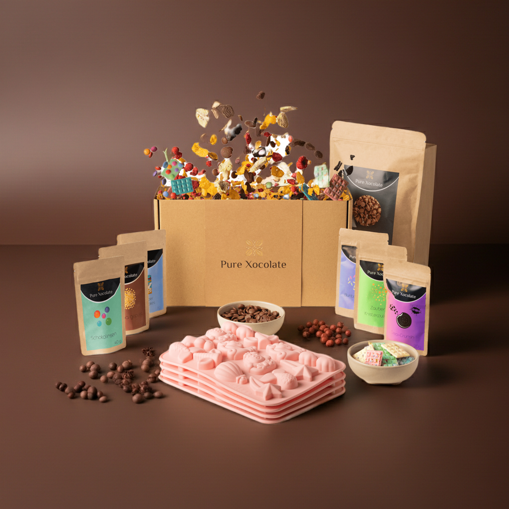 DIY Schokoladen-Set für Kinder – 4er Einhorn-Partyset (mit/ohne Schokolade)