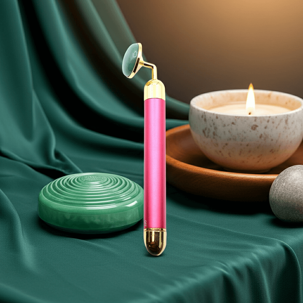 Edelstein Vibrationskissen – Jade • Sanfte Mikromassage & Glow