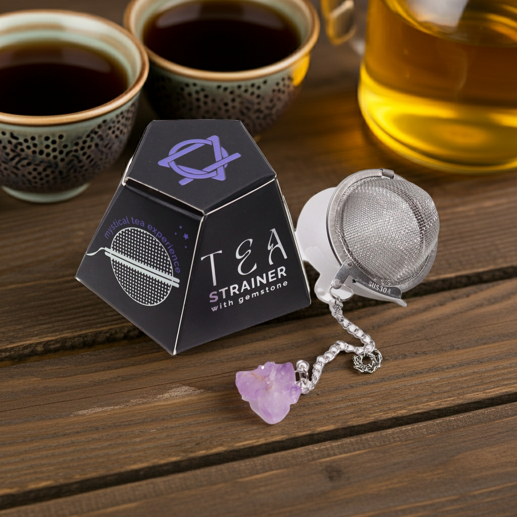 Rohkristall-Edelstein-Teesieb – Amethyst-Cluster