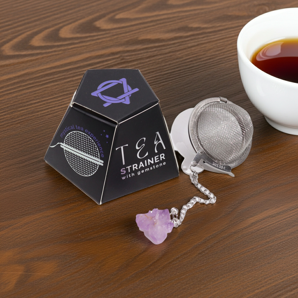 Rohkristall-Edelstein-Teesieb – Amethyst-Cluster