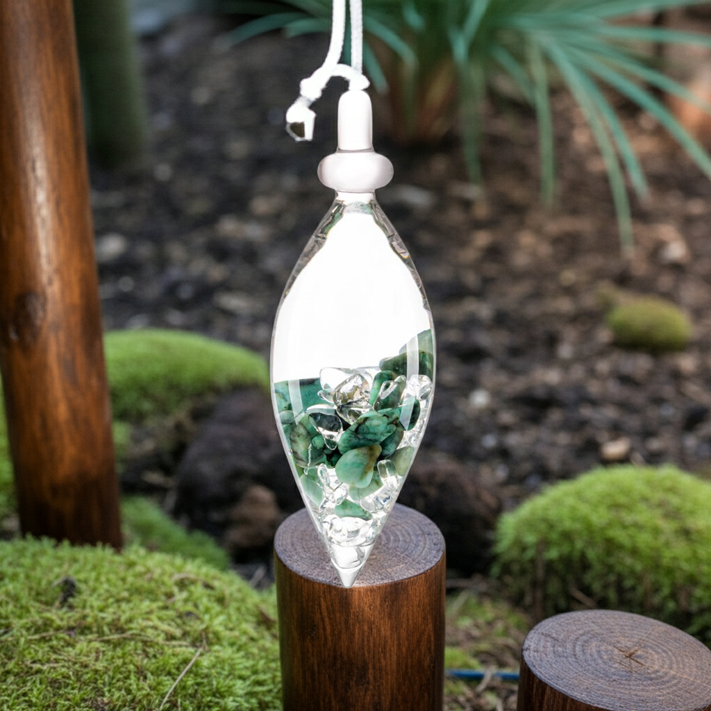 Edelsteinstab | VITALITY (Smaragd – Bergkristall)