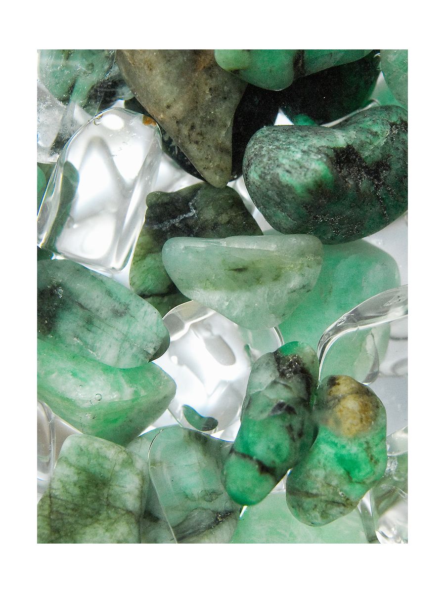 Edelsteinstab | VITALITY (Smaragd – Bergkristall)