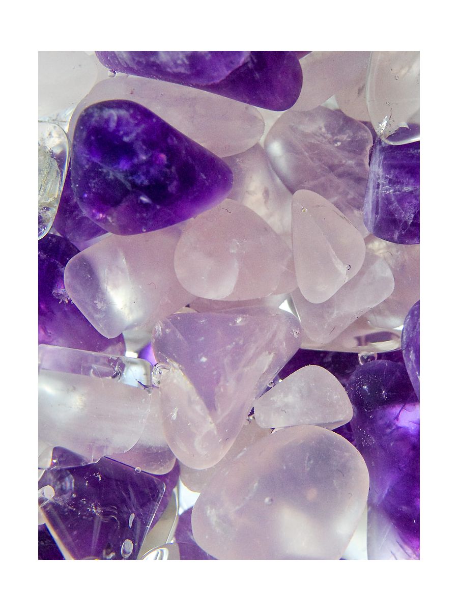 Edelsteinstab | WELLNESS - Ruhe, Herz & Klarheit (Amethyst – Rosenquarz – Bergkristall)