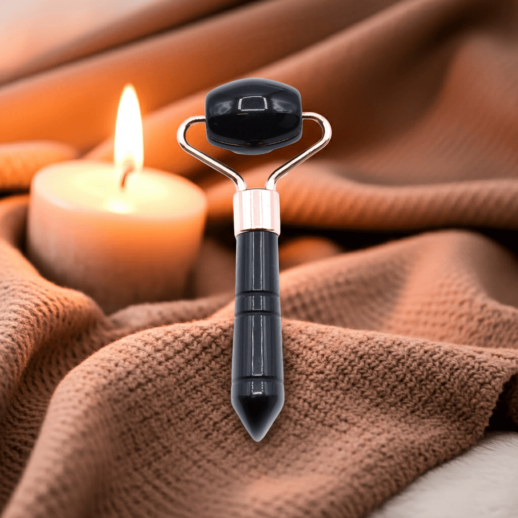 Gemstone Mini Roller – Black Obsidian (Gesichts-Massage-Roller)