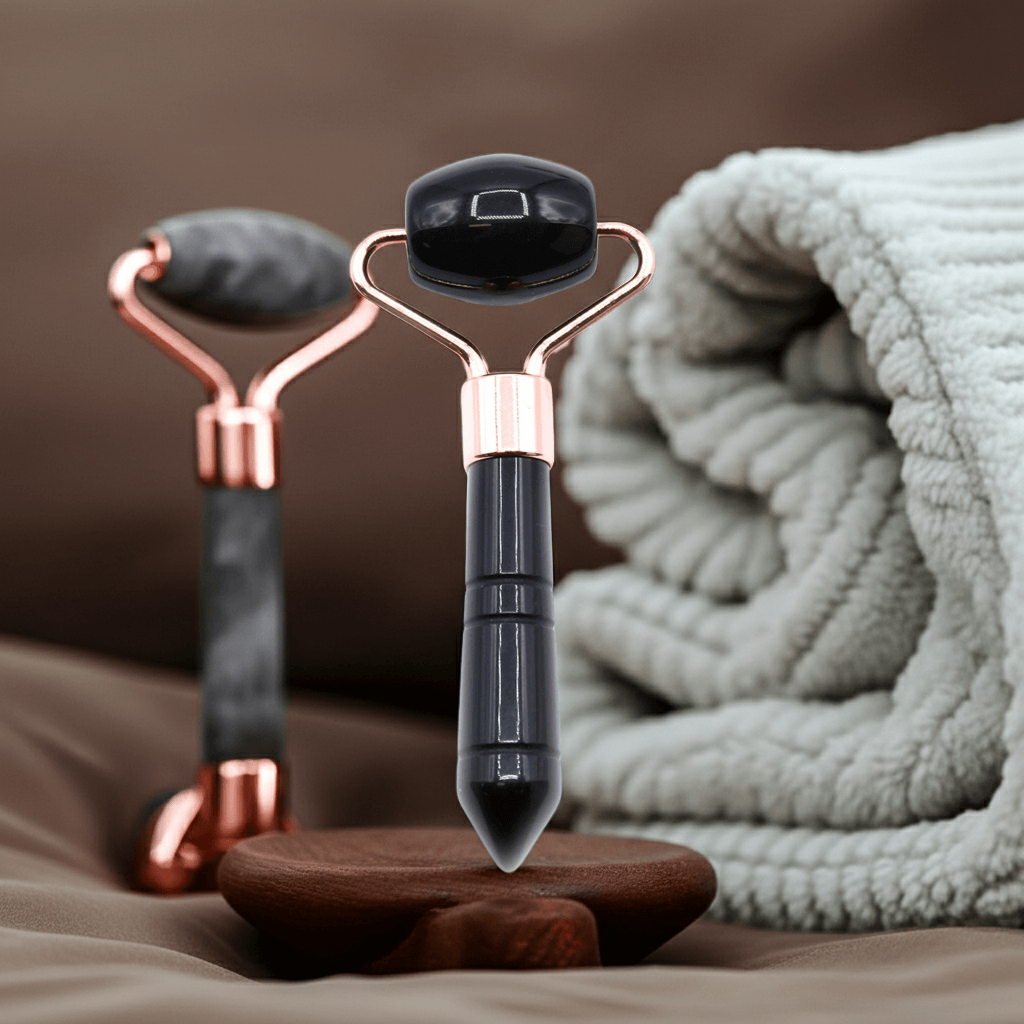 Gemstone Mini Roller – Black Obsidian (Gesichts-Massage-Roller)