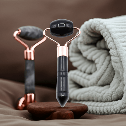 Gemstone Mini Roller – Black Obsidian (Gesichts-Massage-Roller)