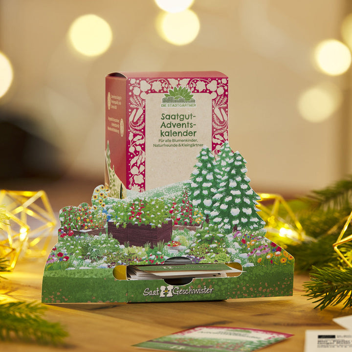 Saatgut-Adventskalender „Winterlandschaft“ – 24 Sorten, nachhaltig & dekorativ