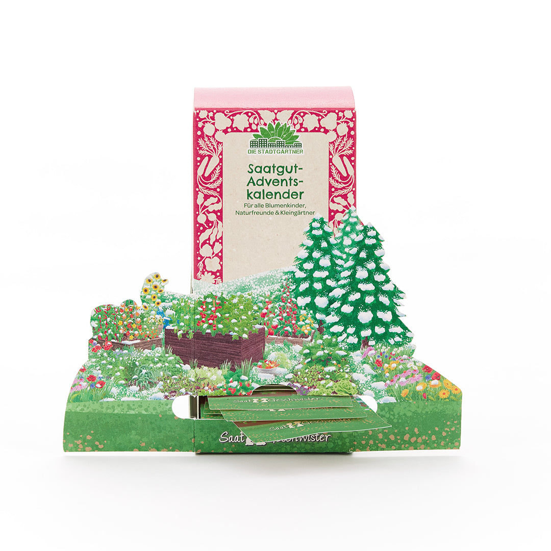 Saatgut-Adventskalender „Winterlandschaft“ – 24 Sorten, nachhaltig & dekorativ