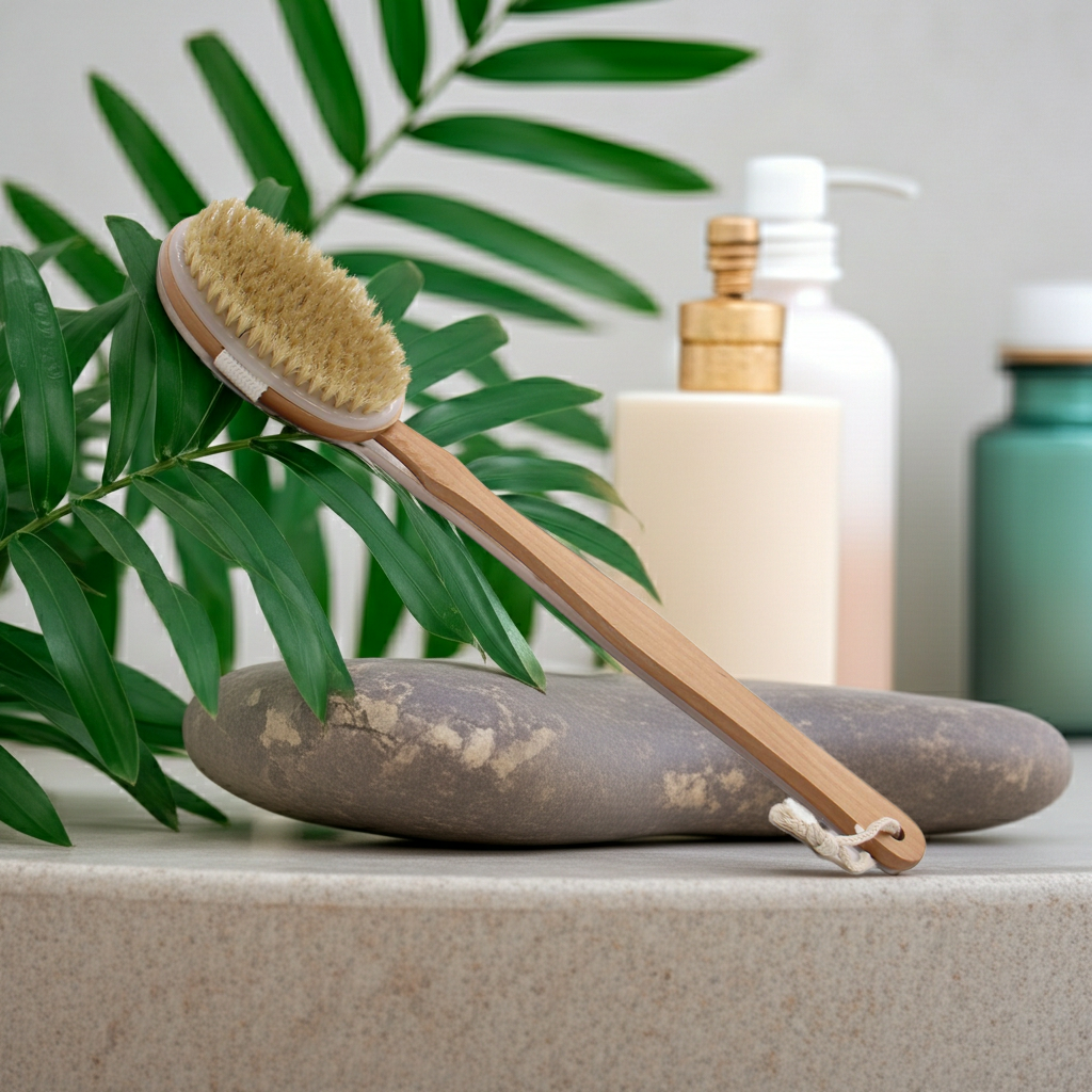 Körperbürste mit langem Griff – natürliches Trocken- & Nassbürsten