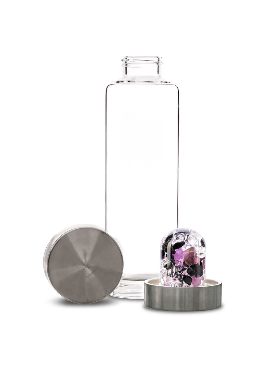Trinkflasche ViA | GUARDIAN – Schwarzer Turmalin · Amethyst · Bergkristall (500 ml)