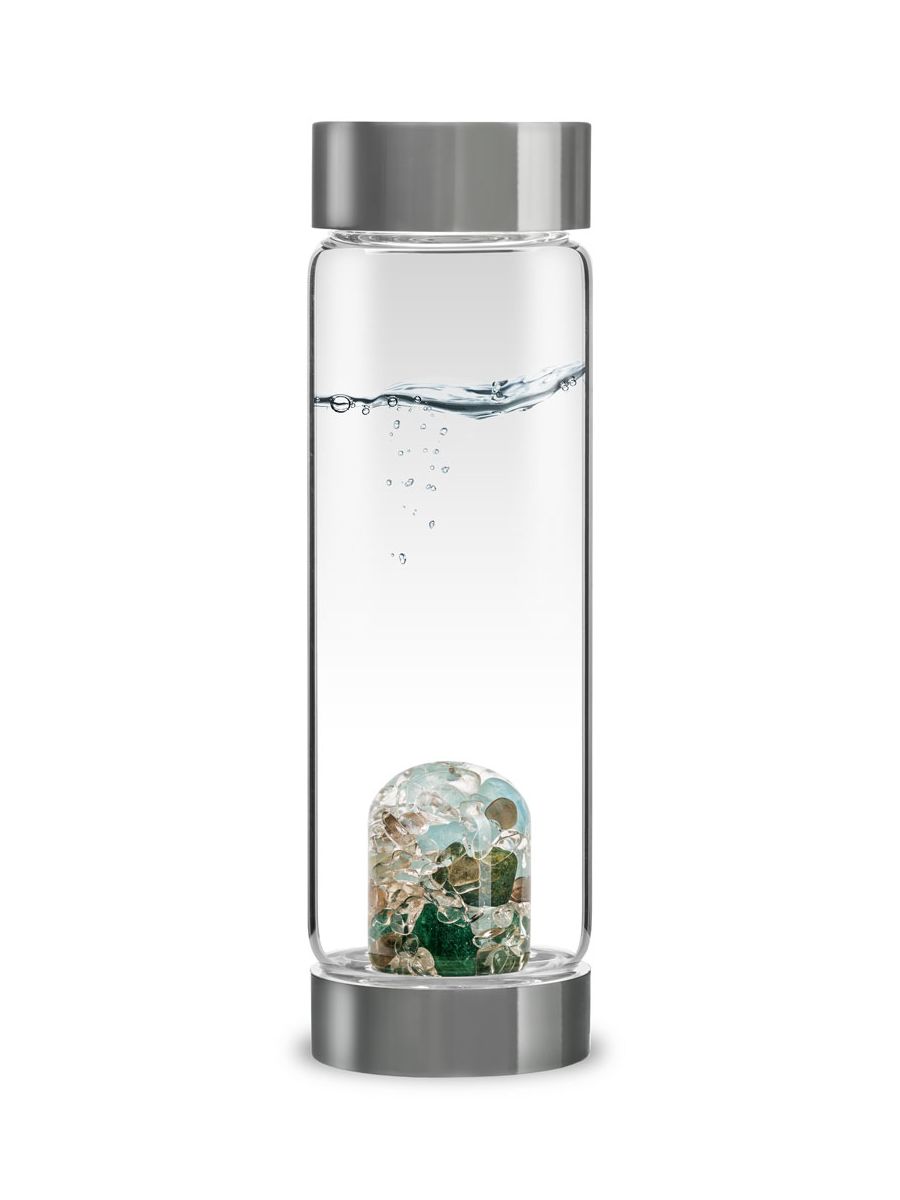 Trinkflasche ViA | FOREVER YOUNG – Aquamarin · Aventurin · Rauchquarz · Bergkristall (500 ml)