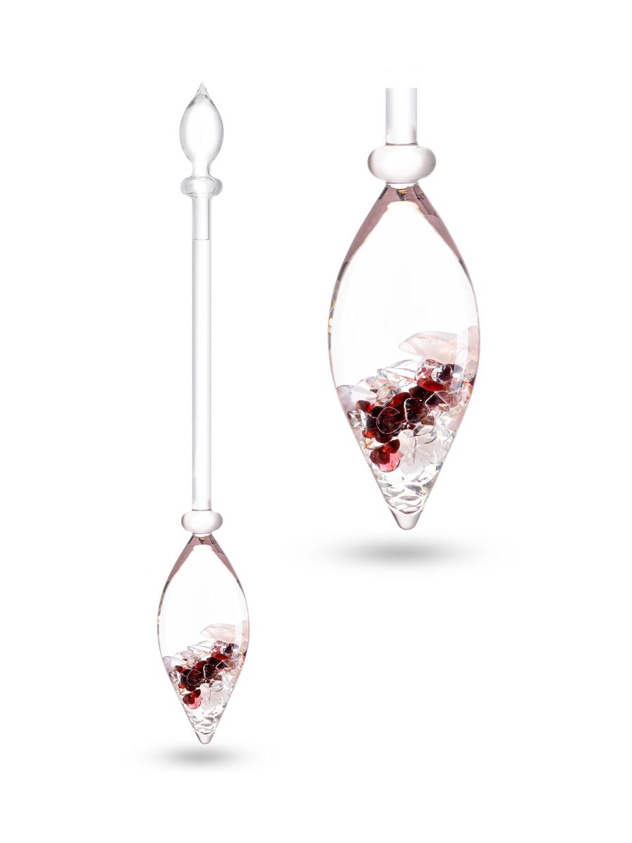 Edelsteinstab | LOVE (Rosenquarz – Granat – Bergkristall)