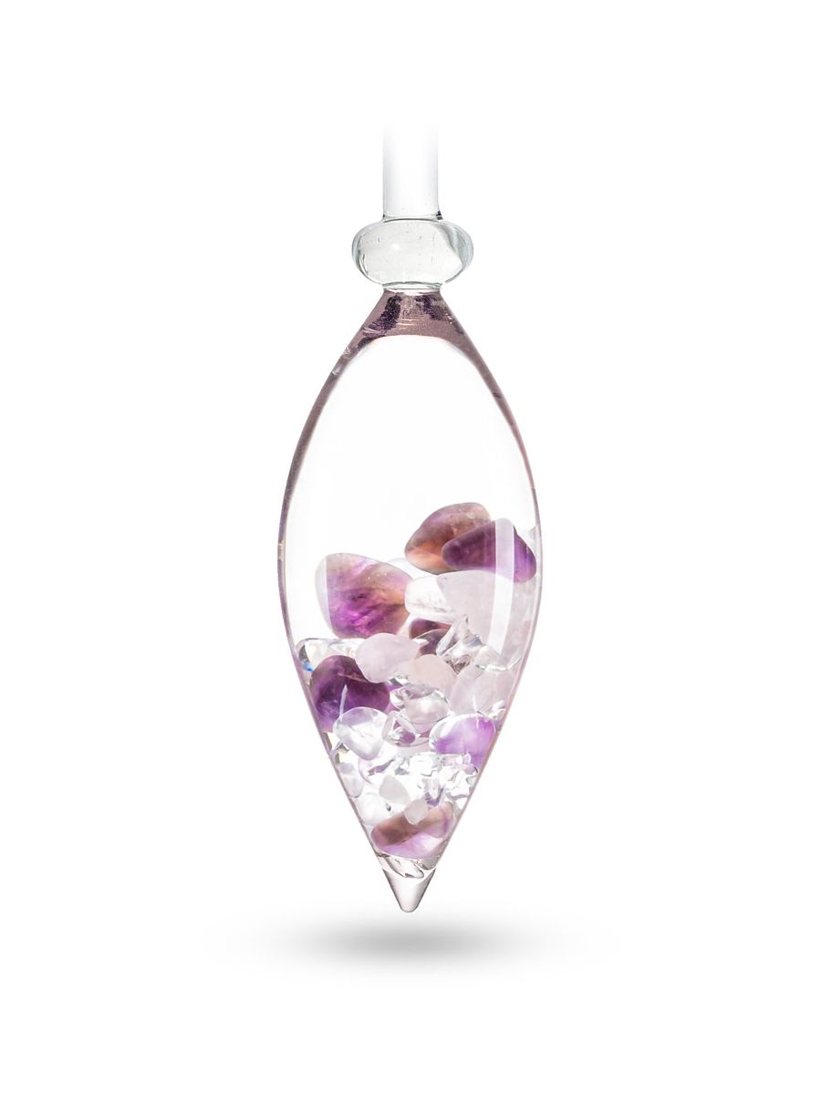 Edelsteinstab | WELLNESS - Ruhe, Herz & Klarheit (Amethyst – Rosenquarz – Bergkristall)