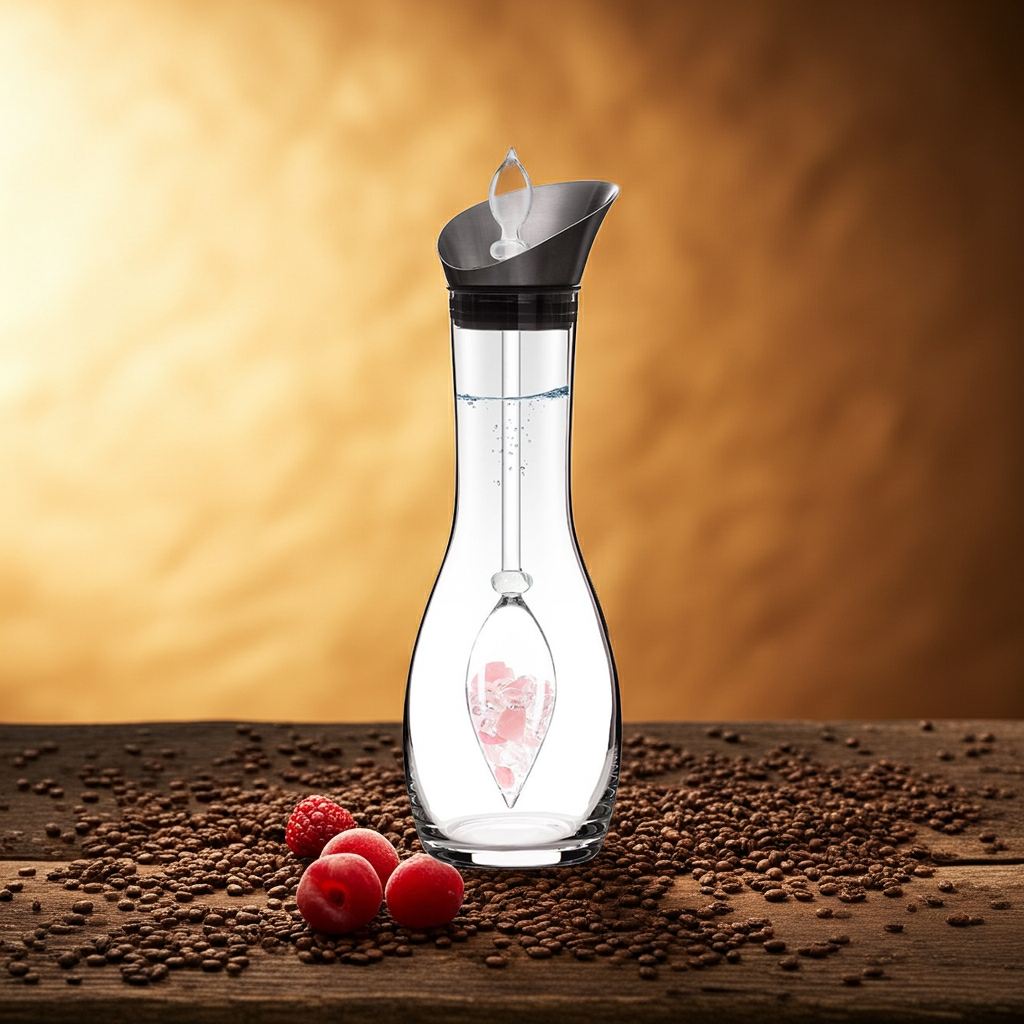 Karaffe era Set | SELBSTLIEBE (Rosenquarz – Bergkristall)